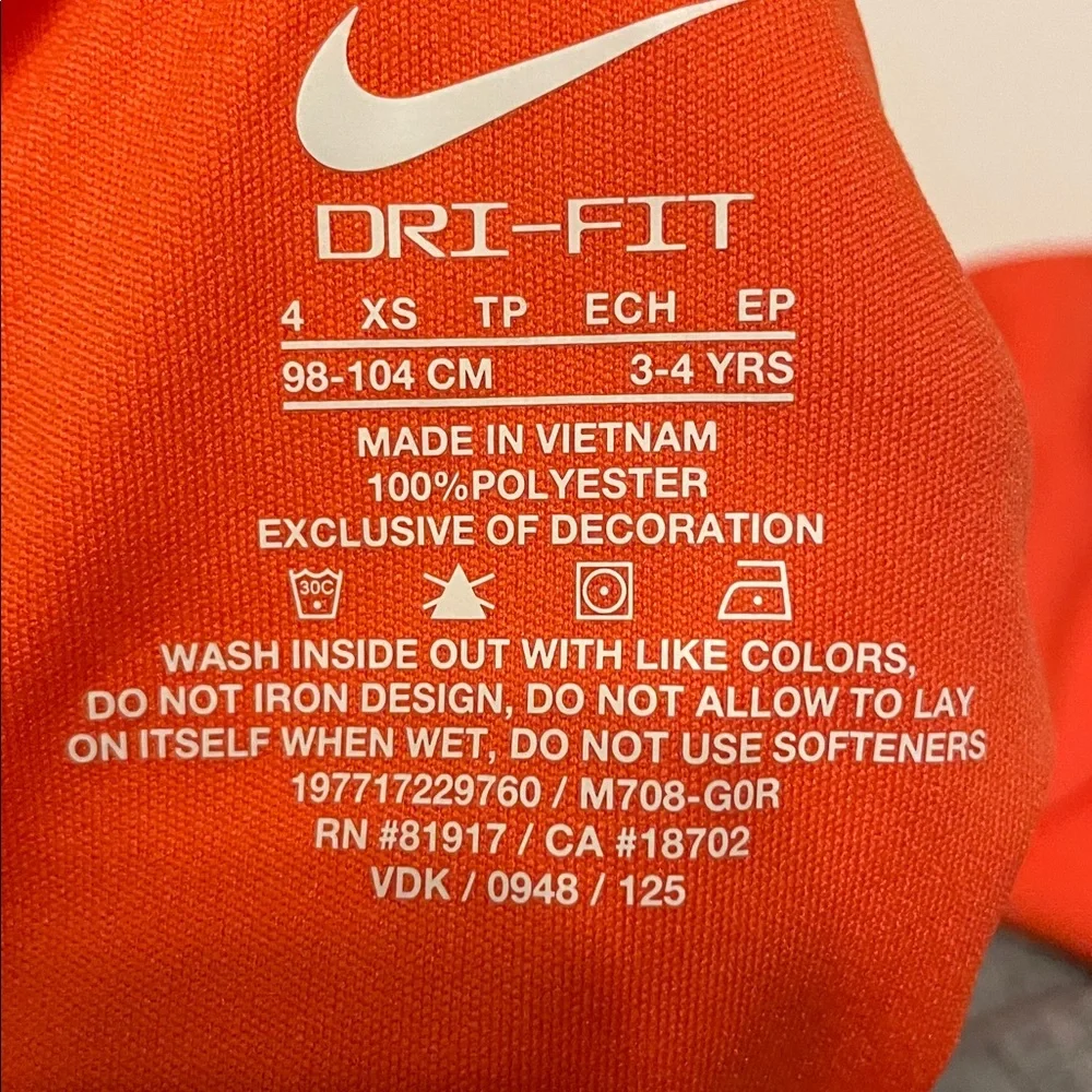 Nike DRI-FIT Boy’s Gray & Orange Kids' JUST DO IT Short Shirt Set Size 4 (XS) - Picture 7 of 7